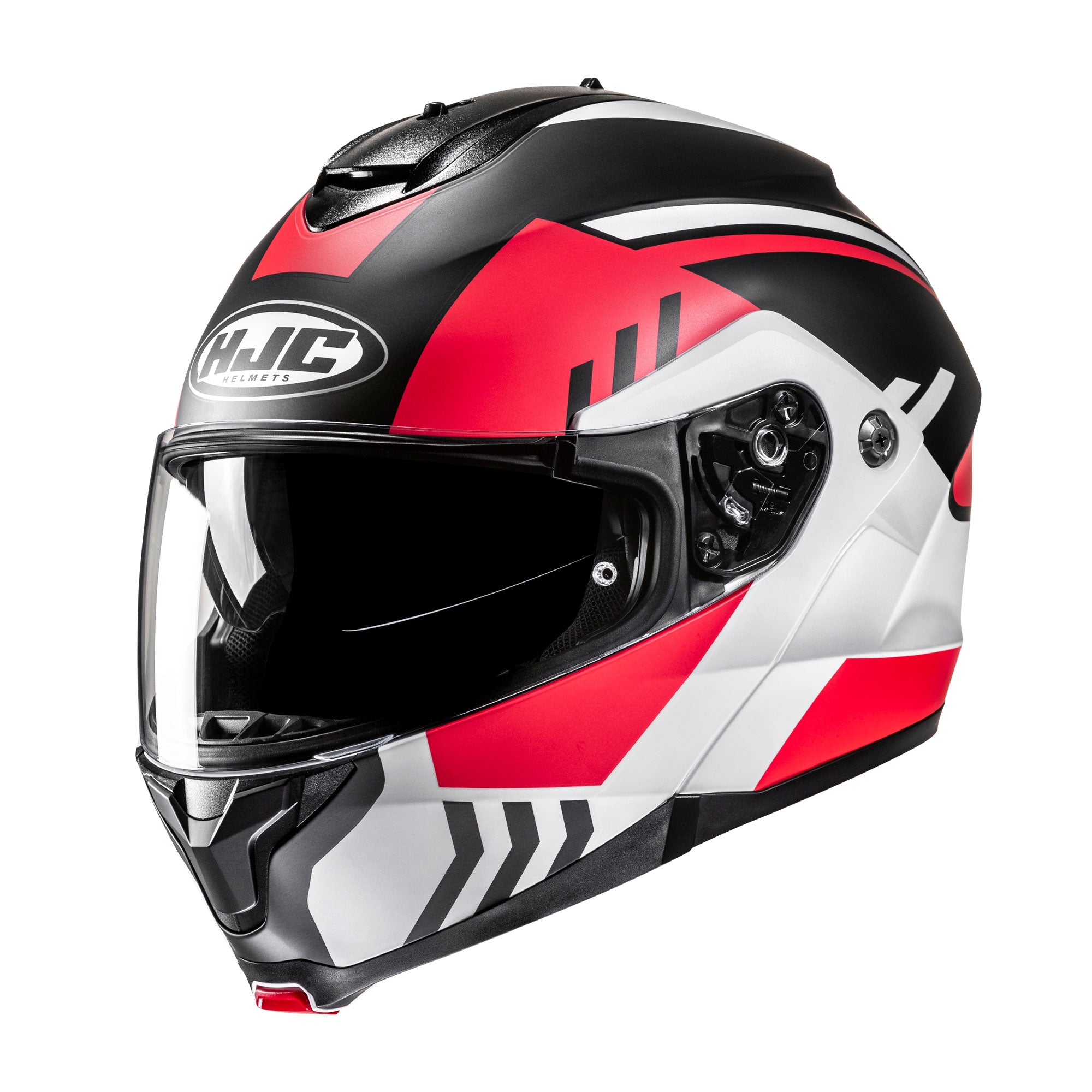 HJC C91N Kaon Flip-Up Helmet MC1SF Red FREE 1 YEAR Returns, FREE UK Delivery | ThrottleChimp