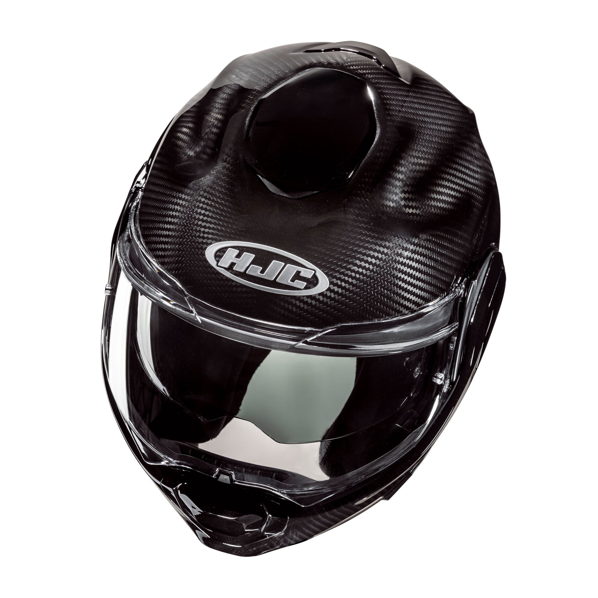 HJC F100 Carbon Flip-Up Helmet Carbon Black FREE 1 YEAR Returns, FREE UK Delivery | ThrottleChimp