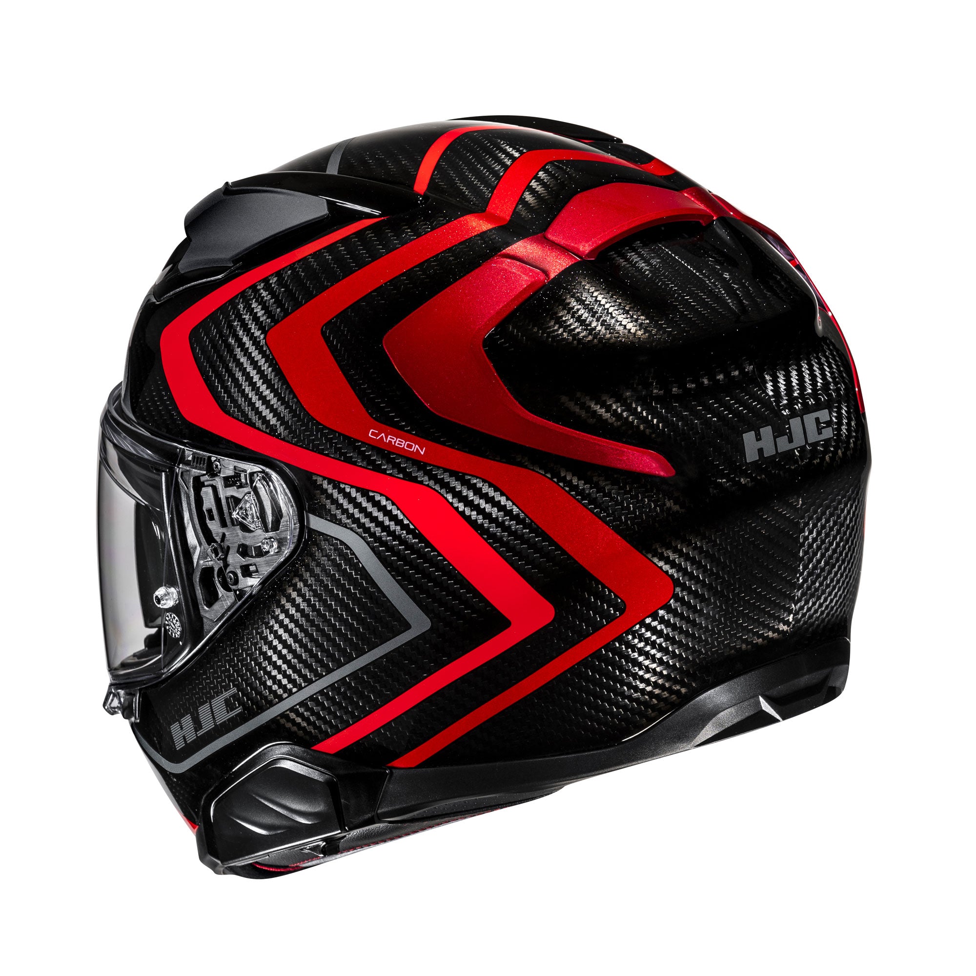 HJC F71 Carbon Nevio Full Face Helmet MC1 Red FREE 1 YEAR Returns, FREE UK Delivery | ThrottleChimp