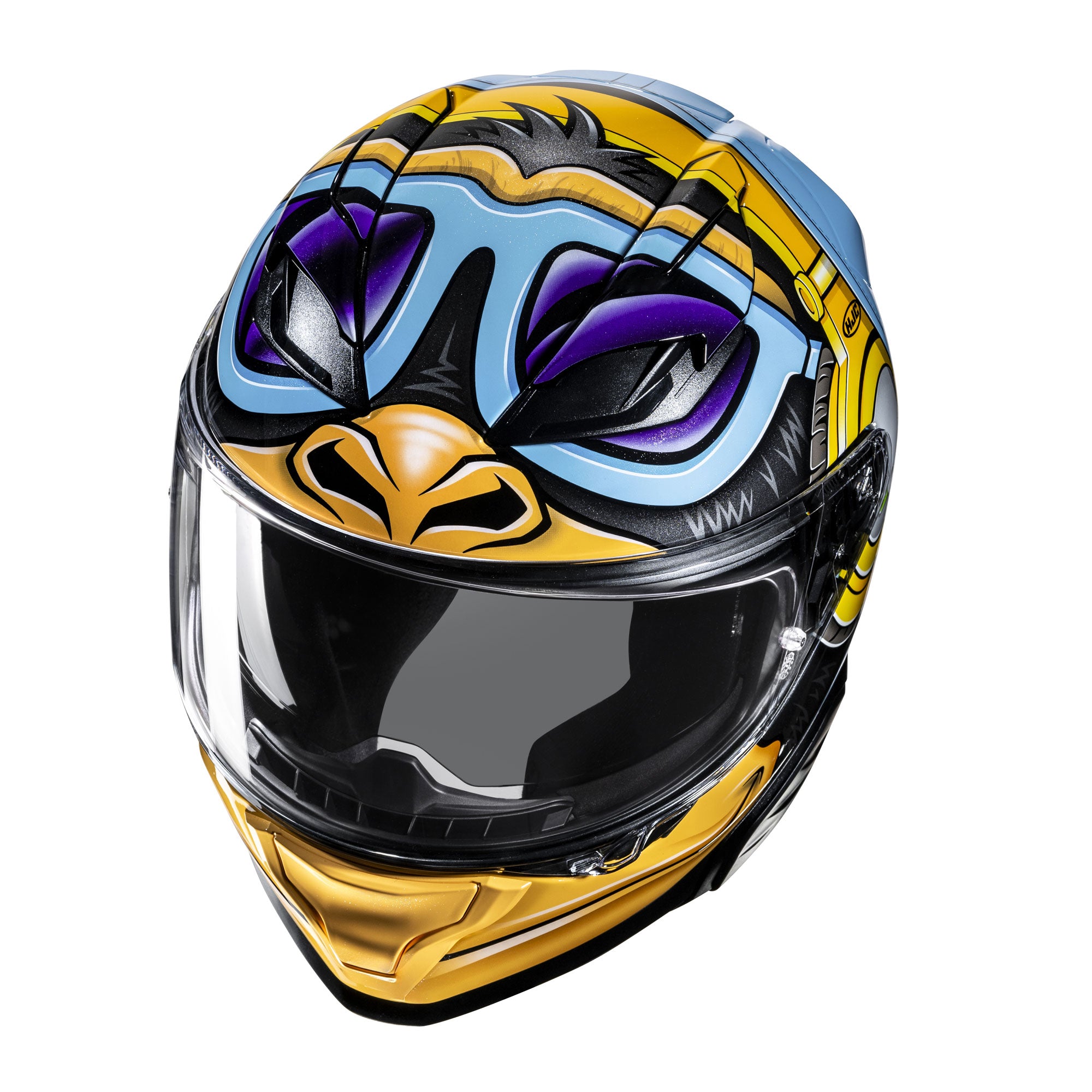 HJC F71 Monkey DJ Full Face Helmet MC23 Blue / White / Fluo Yellow FREE 1 YEAR Returns, FREE UK Delivery | ThrottleChimp