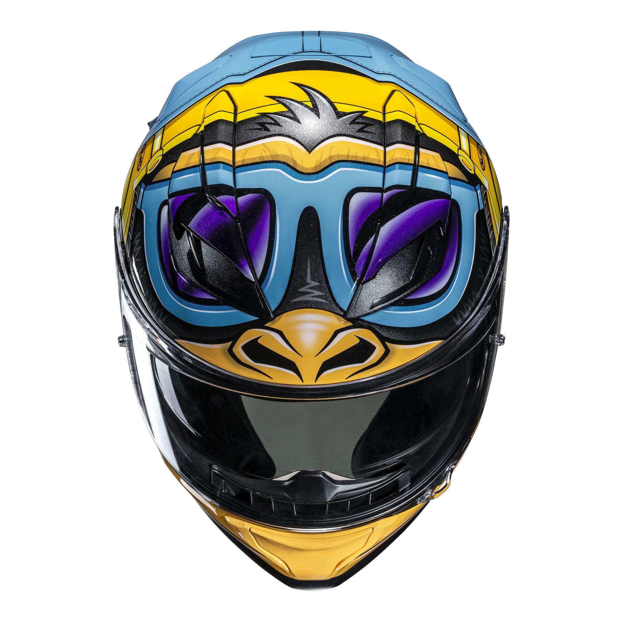 HJC F71 Monkey DJ Full Face Helmet MC23 Blue / White / Fluo Yellow FREE 1 YEAR Returns, FREE UK Delivery | ThrottleChimp