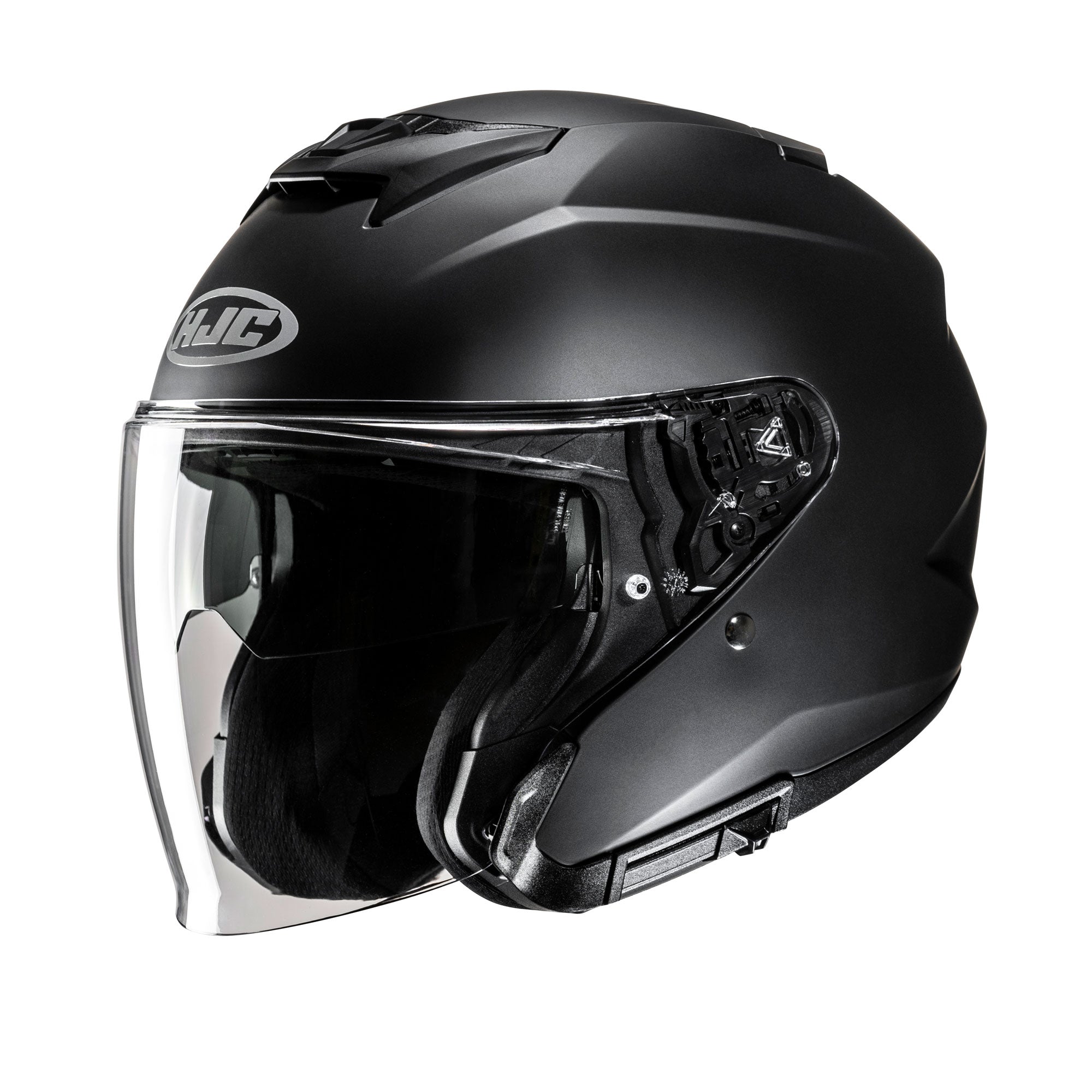 HJC i31 Semi Flat Open Face Helmet Matt Black FREE 1 YEAR Returns, FREE UK Delivery | ThrottleChimp