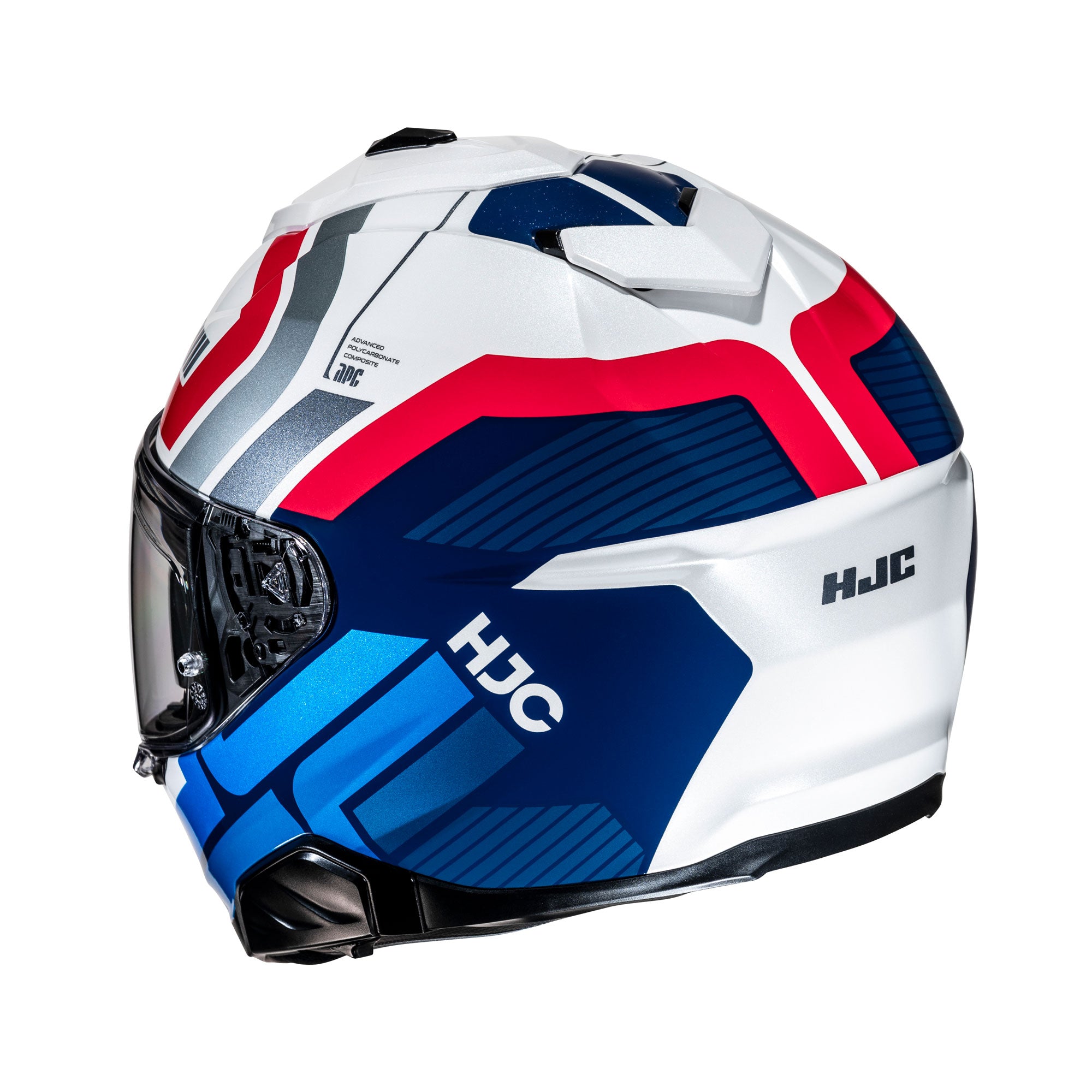 HJC i71 Viz Full Face Helmet MC21 White / Red / Blue FREE 1 YEAR Returns, FREE UK Delivery | ThrottleChimp