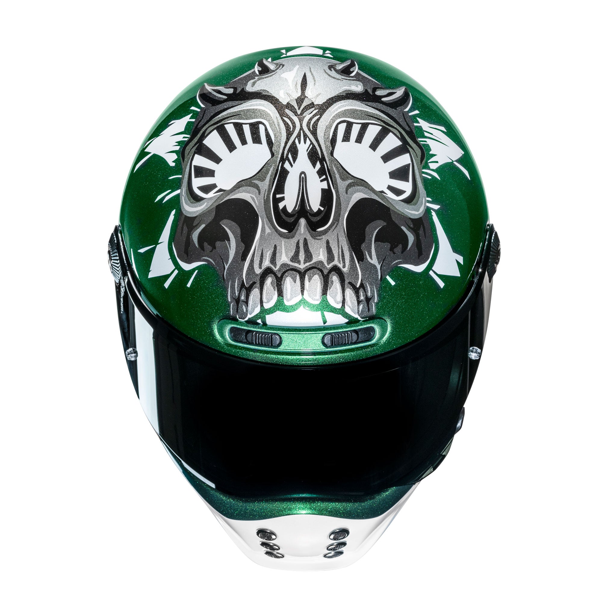 HJC V10 Crania Full Face Helmet MC4 Green FREE 1 YEAR Returns, FREE UK Delivery | ThrottleChimp